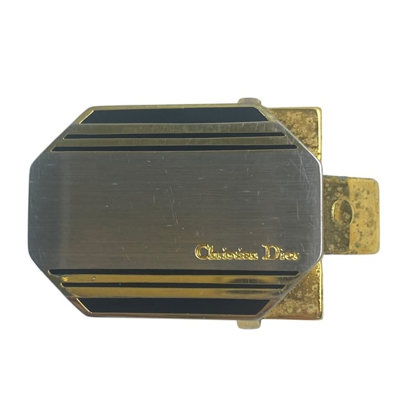 CHRISTIAN DIOR Vtg Women’s Reversible Adjustable Belt Gold Silver Buckle Size 34 - Picture 13 of 14